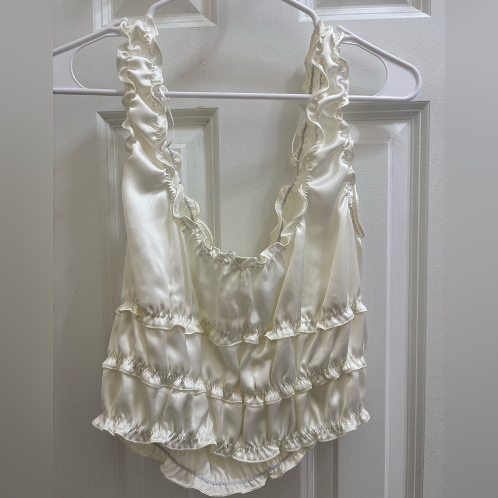Zara Cream Ruffled Top